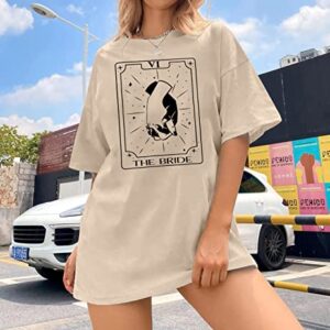 Bride Shirt Womens Oversized T Shirts Bachelorette Party Shirts Bachelorette Gifts for Bride Casual Short Sleeve Oversized Tops Khaki