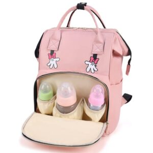 Yuzuriha Cartoon Cute Diaper Bag Backpack For Mom Baby Bags Waterproof Large Capacity Multi-Function Sophisticated and Spacious Backpack