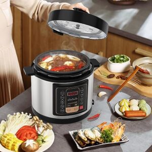 GTKZW Electric Pressure Cooker, 6 Quart Pressure Cooker Stainless Steel, 9-in-1 Multi-Functional Programmable Instant Cooker Pressure Pot with Slow Cooker,Including Stir-fry, Rice Cooker, Yogurt Maker