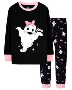 kobero girls halloween pajamas 18-24 month baby toddler ghost pjs 100% cotton comfy soft pj sets sleepwear jammies clothes outfits 18m/mo, 24m/mth