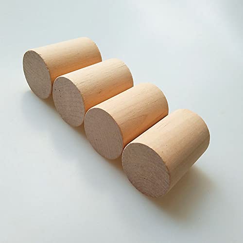 UtySty 4 Pack Wood Furniture Risers 2 inch Extra Height Legs Round Natural Wooden Heighten Solid Feet Simple DIY Cylinder Extender Mat Pad Lifts for Cabinet Sofa Couch Table Chair Bed