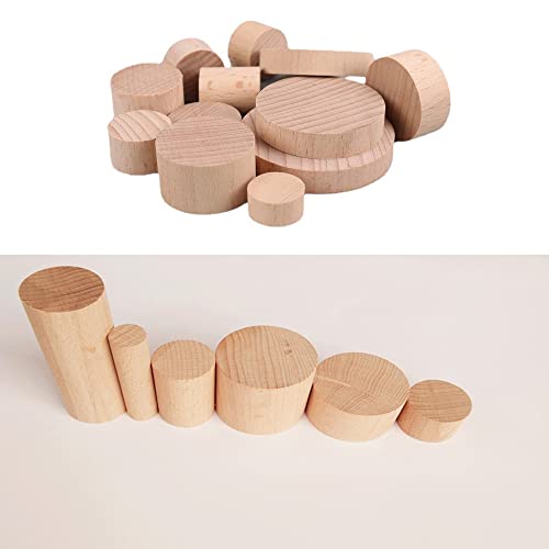 UtySty 4 Pack Wood Furniture Risers 2 inch Extra Height Legs Round Natural Wooden Heighten Solid Feet Simple DIY Cylinder Extender Mat Pad Lifts for Cabinet Sofa Couch Table Chair Bed