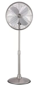 good housekeeping 92654-bn 16" retro pedestal fan in brushed nickel