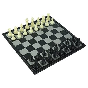 bafafa unique 14 inchs large chess set，high-end magnetic portable chess armory with folding board，for children，beginners, students, adults chess (color : white+black, size : 14 inchs)