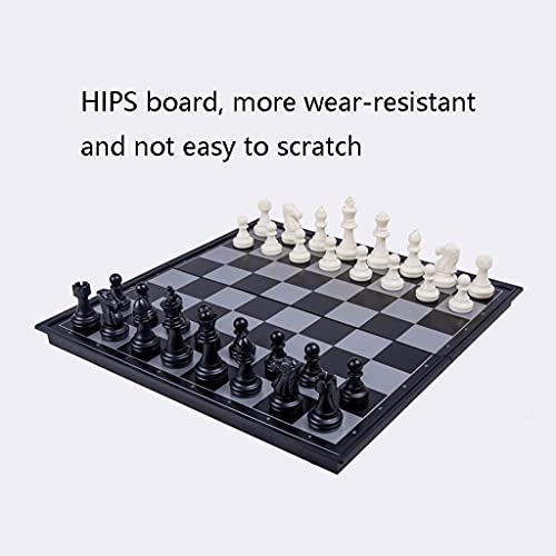 BAFAFA Unique 14 inchs Large Chess Set，High-end Magnetic Portable Chess Armory with Folding Board，for Children，Beginners, Students, Adults Chess (Color : White+Black, Size : 14 inchs)