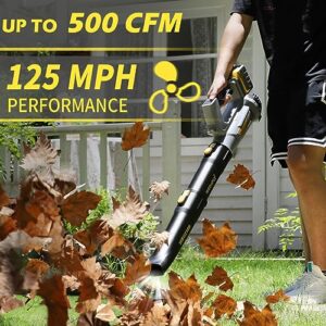 WeGofly Cordless Leaf Blower, 150-500 CFM Adjustable Electric Blowers for Lawn Care Cordless (Leaf Blower Cordless with 2 x 21V 6.0A Battery and Charger)-Battery Powered - WEG2108