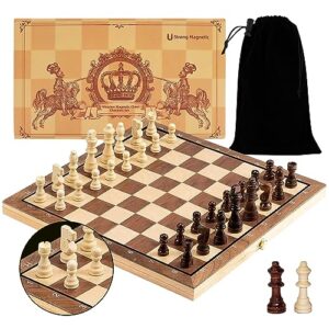 chess set-magnetic wooden chess set|chess board board with alphanumeric|with 2 extra queens，folding board|portable travel chess set|chess sets for adults|chess set for kids
