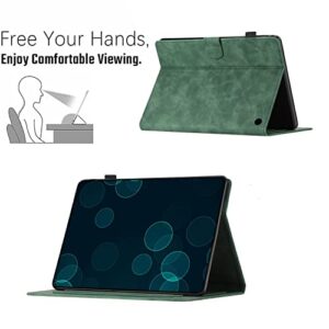 Tablet Cover Compatible with Kindle Fire 7 2022 Release 7inch,Vintage Premium Leather Case Folding Stand Folio Cover Protective Cover with Card Slot/Auto Sleep Wake Tablet Home (Color : Green)