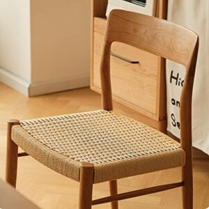 Solid Wood Rattan Chair, Kitchen Dining Chair, Outdoor Patio Lounge Seat, Wooden Rattan Recliner, Ergonomics Office Chair