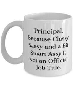 unique principal gifts, principal. because classy sassy and a bit smart, principal 11oz 15oz mug from friends, cup for friends, funny principal mug, gift for principal, oz or 15oz mug, funny gift for