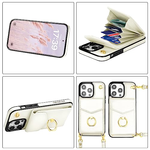 Wallet case for iPhone 13 pro max,iPhone 13 pro max case with Card Holder,iPhone 13 Pro Max Crossbody case,iPhone 13 pro max Leather case, Designed for Apple iPhone 13 pro max Case,6.7 Inch-Beige
