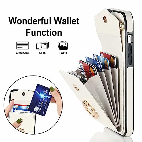 Wallet case for iPhone 13 pro max,iPhone 13 pro max case with Card Holder,iPhone 13 Pro Max Crossbody case,iPhone 13 pro max Leather case, Designed for Apple iPhone 13 pro max Case,6.7 Inch-Beige