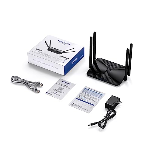 WAVLINK AX3000 WiFi 6 Router, Dual Band Wireless Internet Router Gigabit Ethernet Router with 5dBi High-gain Antennas, 1,500 sq. ft. Coverage, Supports Parental Control, OFDMA, MU-MIMO, IPV6, WPA3