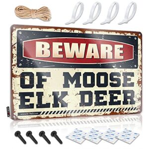 dsoluuing man cave signs and decor beware of moose elk deer sign metal bar signs funny signs (size : 20x30cm)