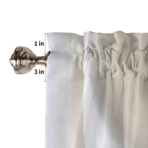 Livencher Semi-Sheer Curtain Valances - Gold White Marble Farmhouse Curtain Rod Pocket Window Short Drapes Valances Panels for Kitchen Bedroom Small Window 52"x72", 2 Pack