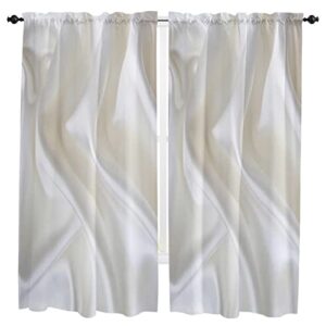 livencher semi-sheer curtain valances - gold white marble farmhouse curtain rod pocket window short drapes valances panels for kitchen bedroom small window 52"x72", 2 pack
