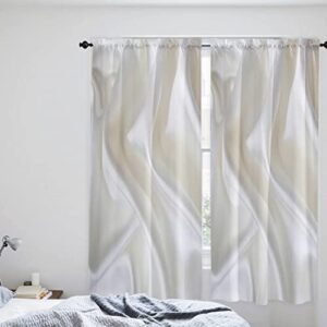 Livencher Semi-Sheer Curtain Valances - Gold White Marble Farmhouse Curtain Rod Pocket Window Short Drapes Valances Panels for Kitchen Bedroom Small Window 52"x72", 2 Pack