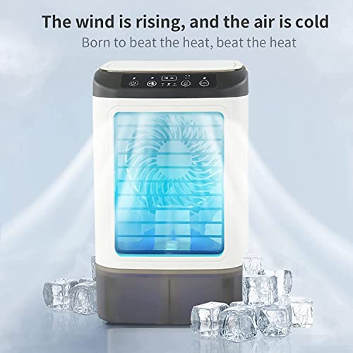 Portable Air Conditioner, 3 Wind Speeds Evaporative Air Cooler Quiet Fast Cooling Air Personal Conditioner with Humidifier for Home Office Bedroom Travel Camping