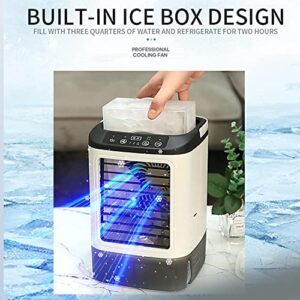 Portable Air Conditioner, 3 Wind Speeds Evaporative Air Cooler Quiet Fast Cooling Air Personal Conditioner with Humidifier for Home Office Bedroom Travel Camping