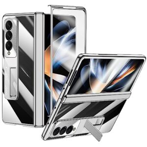 kaiiecal for samsung galaxy z fold 4 case: sleek clear electroplated stand protective phone case- anti-scratches elegant luxury cover for galaxy z fold 4 5g