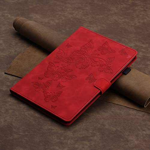 Slim Tablet Case Compatible with Kindle Fire 7 Case 2019/2017/2015,Vintage Premium Leather Case Folding Stand Folio Cover Protective Cover with Card Slot/Auto Sleep Wake (Color : Vermelho)