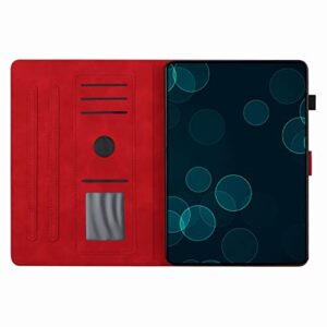 Slim Tablet Case Compatible with Kindle Fire 7 Case 2019/2017/2015,Vintage Premium Leather Case Folding Stand Folio Cover Protective Cover with Card Slot/Auto Sleep Wake (Color : Vermelho)