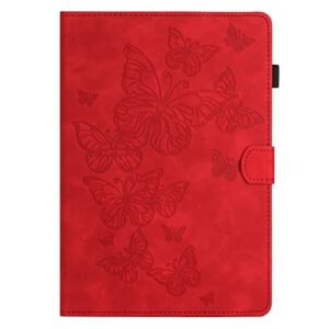 Slim Tablet Case Compatible with Kindle Fire 7 Case 2019/2017/2015,Vintage Premium Leather Case Folding Stand Folio Cover Protective Cover with Card Slot/Auto Sleep Wake (Color : Vermelho)