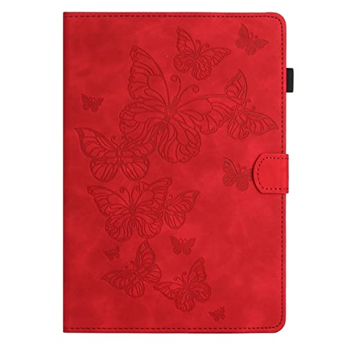 Slim Tablet Case Compatible with Kindle Fire 7 Case 2019/2017/2015,Vintage Premium Leather Case Folding Stand Folio Cover Protective Cover with Card Slot/Auto Sleep Wake (Color : Vermelho)