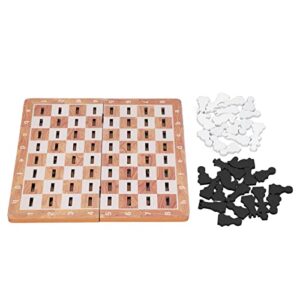 cyrank chess board game, folding wooden chess board set portable travel outdoor games gifts for kids