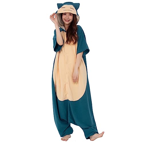 SAZAC Kigurumi - Pokemon - Snorlax - Summer Onesie Jumpsuit Halloween Costume (One Size)