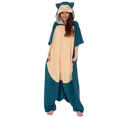 SAZAC Kigurumi - Pokemon - Snorlax - Summer Onesie Jumpsuit Halloween Costume (One Size)