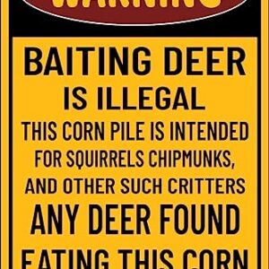 Warning Baiting Deer is Illegal Vintage Metal Tin Sign Wall Decor Retro Art Funny Decorations Home Bar Farm Garden Room Plaque Posters 12 × 8 Inch