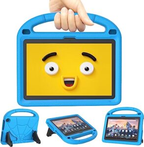fire hd 8 tablet case, fire hd 8 plus tablet case for kids (12/10th generation, 2022/2020 release), patamiyar shockproof handle stand case for fire hd 8 kids & kids pro tablet - blue