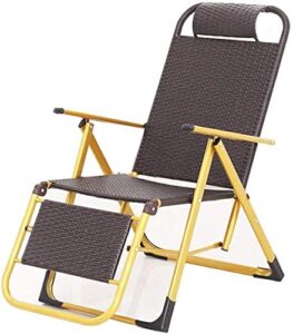 noaled recliners office chair, sun lounger recliner wicker chair folding rattan recliner office chair balcony lazy rocking chair outdoor portable chair