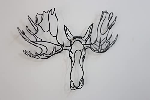 Tualist Metal Wall Art - Deer Metal Wall Decor- Moose Metal Wall Decor- Metal Wall Art- Farmhouse Metal Decor- Geometric Metal Decor- Office Decoration- Wall Art - Moose Wall Decor (27.3" x 24.6" inches) / (70cm x 63cm)
