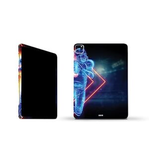mightyskins skin compatible with apple ipad pro 11" m2 4th gen (2022) full wrap kit - glow football | protective, durable, and unique vinyl decal wrap cover | easy to apply | made in the usa