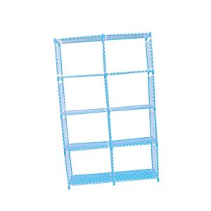 Alipis Book Storage Rack Adjustable Bookshelf Storage Rack Stackable Bookcase Cubes Library Bookshelf Shoe Rack Simple Blue Combination Closet Shelves Cubby Bookcase