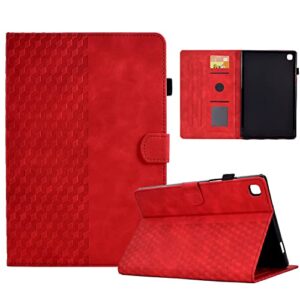 square pattern cover with 4 credit card holders and pencil holder business casual kickstand protective case for ipad air 1/ipad 5 9.7"-red