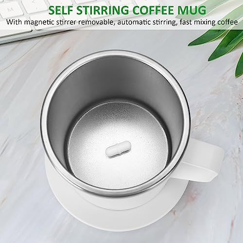 Temperature Control Smart Mug, Self Heating Coffee Mug Electric Coffee Warmer - Rechargeable Battery & USB Power, 131℉, Self Stirring, 8 Hours Auto Shut Off, 11oz (White)