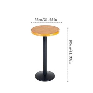 Lingula Bar Table Casual Metal High Tables and Chairs Simple Bar Industrial Style Small Round Table Retro Solid Wood Bar Table and Chairs Pub Tables (Color : A, Size : S)