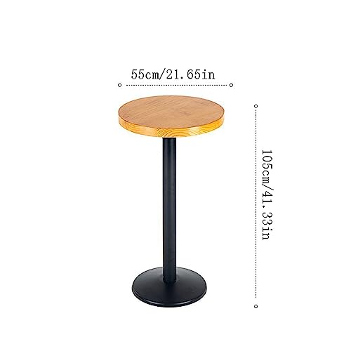 Lingula Bar Table Casual Metal High Tables and Chairs Simple Bar Industrial Style Small Round Table Retro Solid Wood Bar Table and Chairs Pub Tables (Color : A, Size : S)