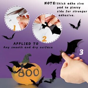 Halloween Party Supplies Hallween Decorations Bats Wall Decor 140PCS Realistic PVC 3D Black Scary Bat Sticker for Creepy Home Decor Halloween Party Decorations DIY Wall Decal Bathroom Indoor Halloween Decor