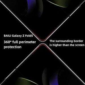 BAILI Galaxy Z Fold5 Transparent Case,HD Transparent Ultra-Slim PC Cover for Z Fold 5,Ultra-Thin as Cicada Z Fold5 Clear Mirror Shell,Military-Grade Drop Proof Case for Samsung Galaxy Z Fold5-Silver