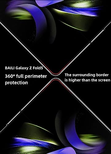 BAILI Galaxy Z Fold5 Transparent Case,HD Transparent Ultra-Slim PC Cover for Z Fold 5,Ultra-Thin as Cicada Z Fold5 Clear Mirror Shell,Military-Grade Drop Proof Case for Samsung Galaxy Z Fold5-Silver