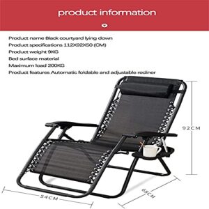 NOALED Outdoor Relax Chair,Outdoor Folding Sun Lounger for Lunch with Cup Holder, Zero Gravity Terrace Folding Desk Beach Lounger