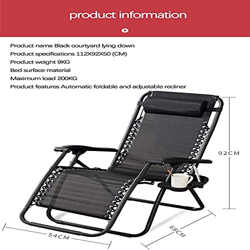 NOALED Outdoor Relax Chair,Outdoor Folding Sun Lounger for Lunch with Cup Holder, Zero Gravity Terrace Folding Desk Beach Lounger