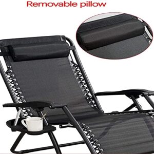 NOALED Outdoor Relax Chair,Outdoor Folding Sun Lounger for Lunch with Cup Holder, Zero Gravity Terrace Folding Desk Beach Lounger