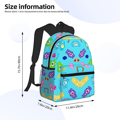 Emiyrtn Color Cute Bear Backpack, 15.7 Inch Lightweight Travel Backpack, Unisex Casual Backpack