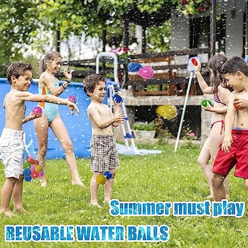 QPEY 60 PCS Water Soaker Balls, Reusable Water Balloons for Outdoor Toys and Games, Summer Fun Activities for Pool, Beach, Yard Games for Kids and Adults