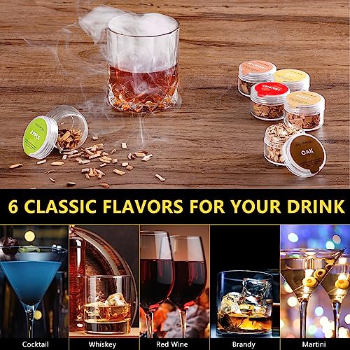 Smoking Gun for Foods Smoke Infuser-INKBIRD 13PCS Smoking Gun Kits w 6 Flavors Wood Chips, Smoker Machine with Accessories-Cold Smoke for Food and Drinks-Gift for Man, for Sous Vide, BBQ, Cheese, Meat